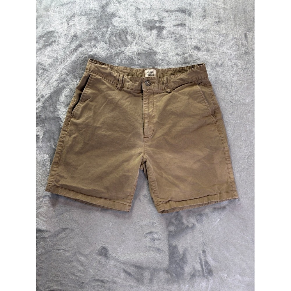 Flint and Tinder Mens 32 Khaki Chino Shorts Cotton Stretch 7 Inch Classic Fit